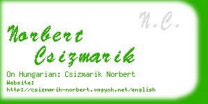 norbert csizmarik business card